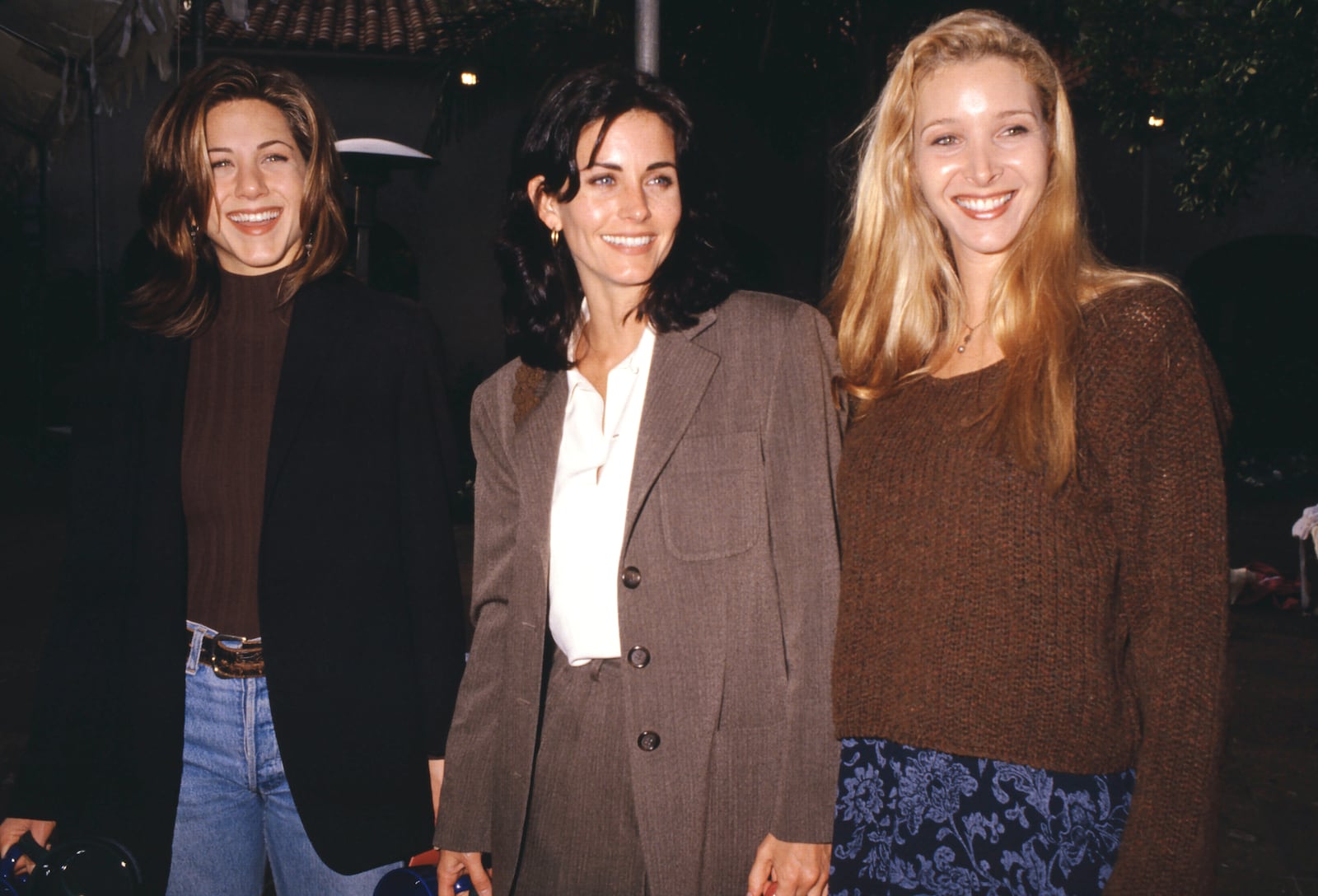 Jennifer Aniston, Courteney Cox, and Lisa Kudrow in Los Angeles, 1995.