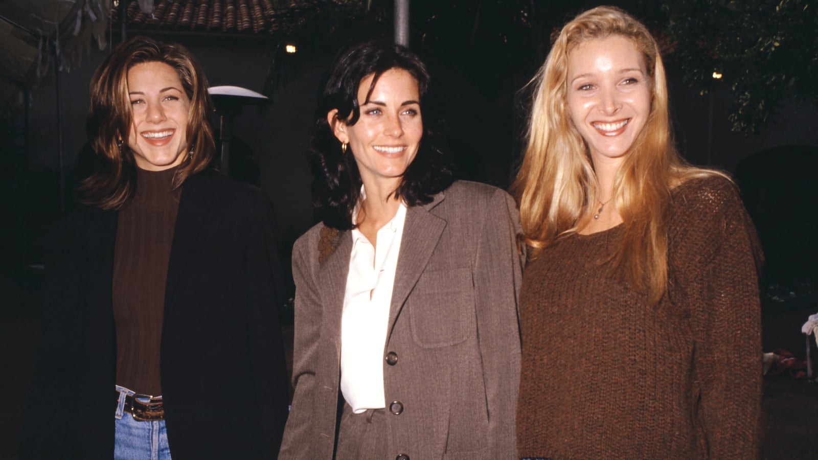 Jennifer Aniston, Courteney Cox, and Lisa Kudrow in Los Angeles, 1995.