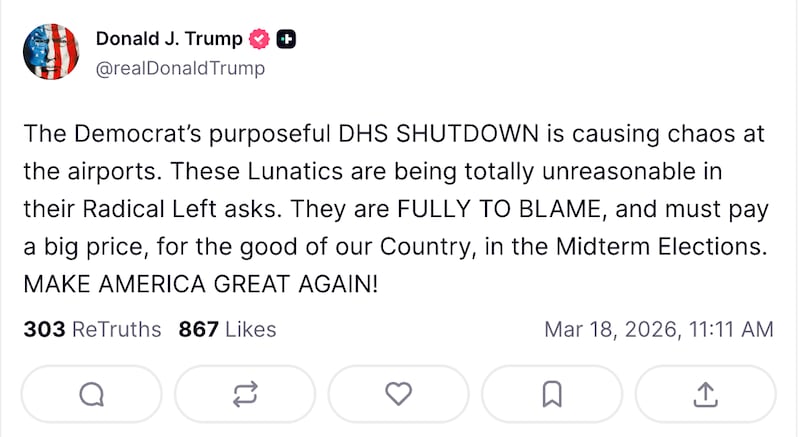 Trump addressed the shutdown, attempting to use it to blame the Dems ahead of the midterms.