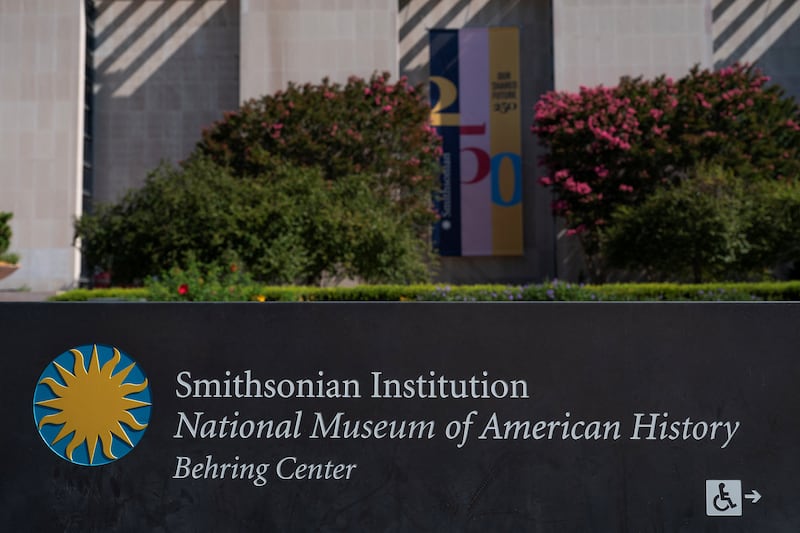 Signage at the Smithsonian National Museum of American History in Washington, D.C., U.S., July 30, 2026.