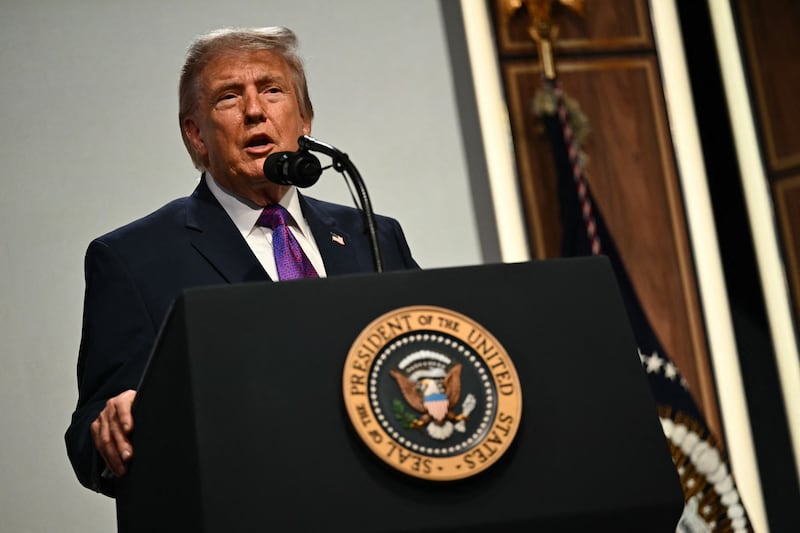 US President Donald Trump speaks during a healthcare affordability event