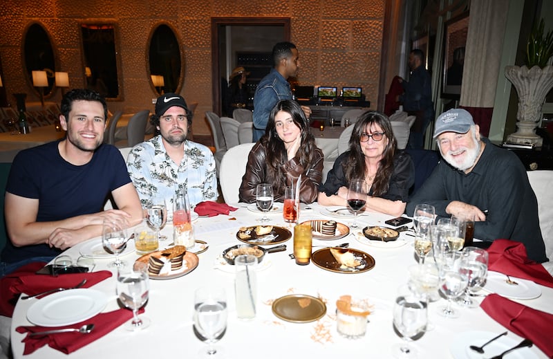LAS VEGAS, NEVADA - SEPTEMBER 14: Jake Reiner, Nick Reiner, Romy Reiner, Michele Singer Reiner and Rob Reiner attend Four Sixes Ranch Steakhouse pop-up grand opening on September 14, 2024 in Las Vegas, Nevada. (Photo by Denise Truscello/Getty Images for Wynn Las Vegas )