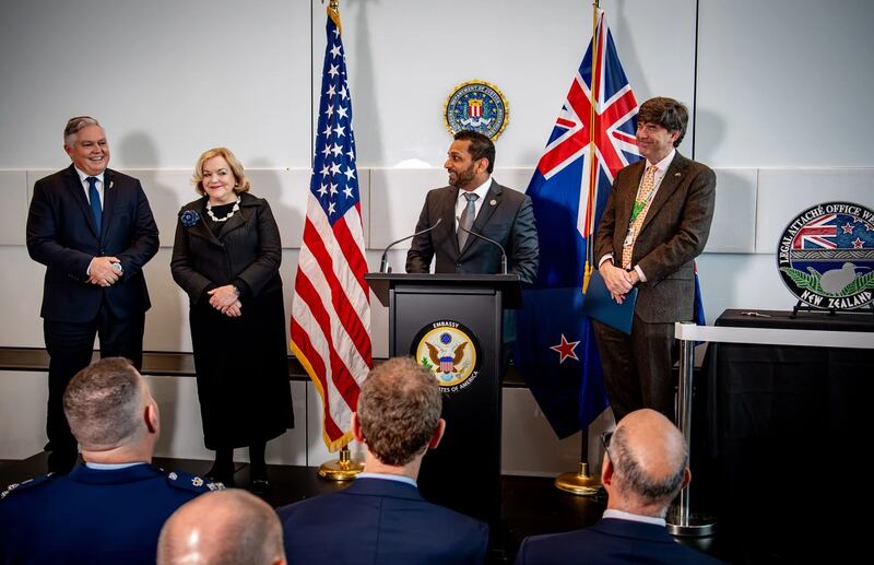 Patel, the highest-ranking Trump administration official to visit New Zealand, was in Wellington to open the FBI’s first standalone office in the country.

https://www.fbi.gov/news/press-releases/fbi-opens-standalone-office-in-new-zealand