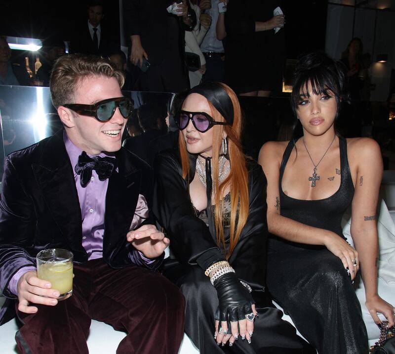 Rocco Ritchie, Madonna and Lourdes Leon attend the Tom Ford fashion show during September 2022 New York Fashion Week: The Shows at Skylight on Vesey on September 14, 2022 in New York City.
