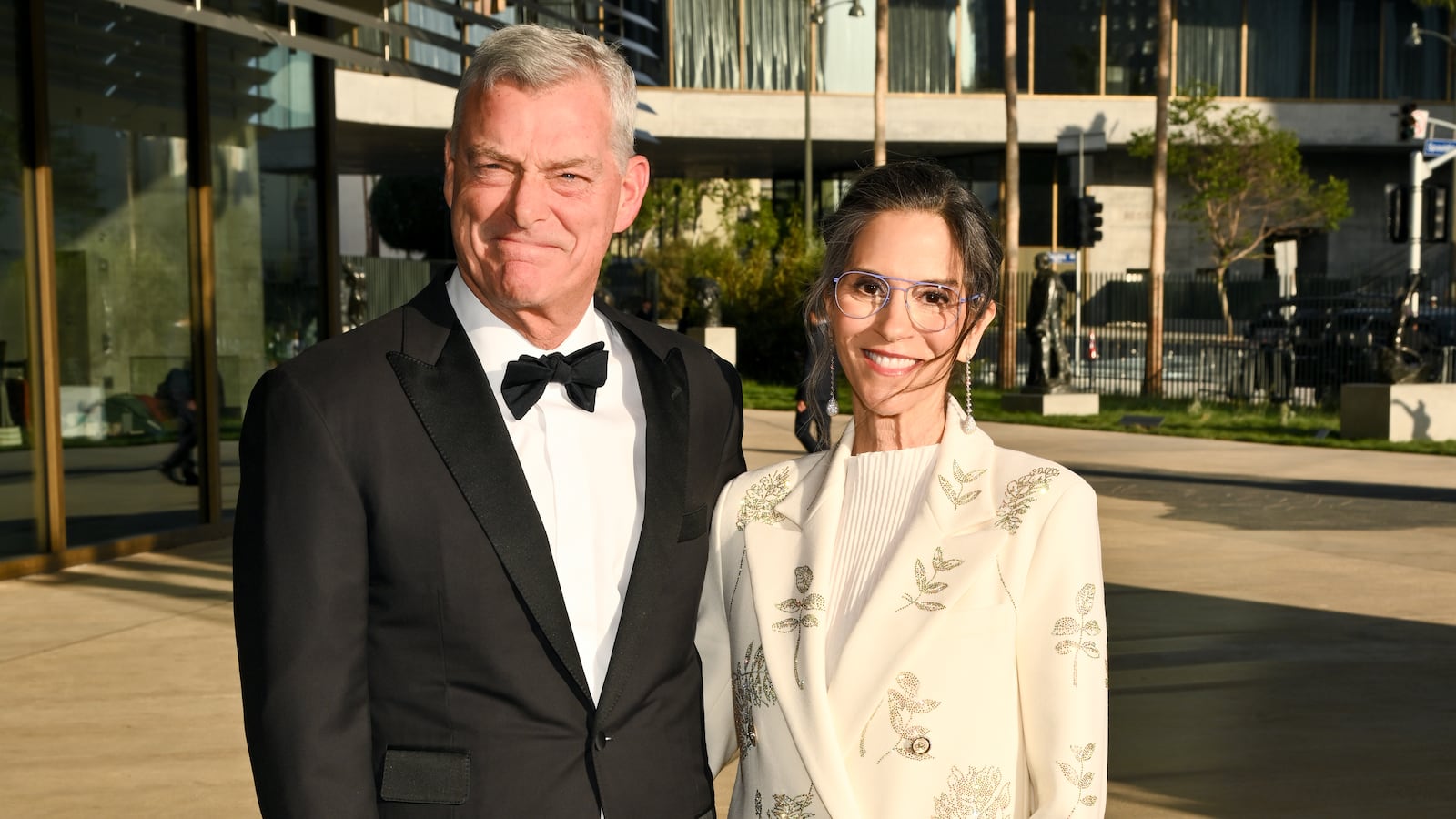 Antony Ressler and Jami Gertz at LACMA's Opening Gala for the David Geffen Galleries held at LACMA on April 16, 2026 in Los Angeles, California.