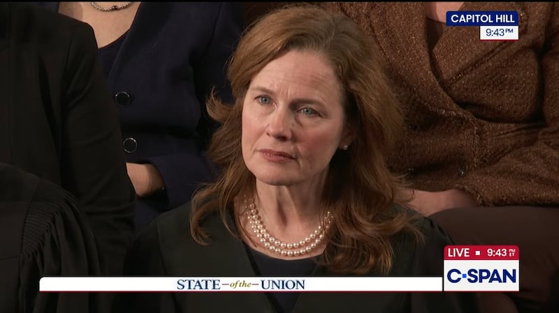 Amy Coney Barrett during the 2026 State of the Union Address.