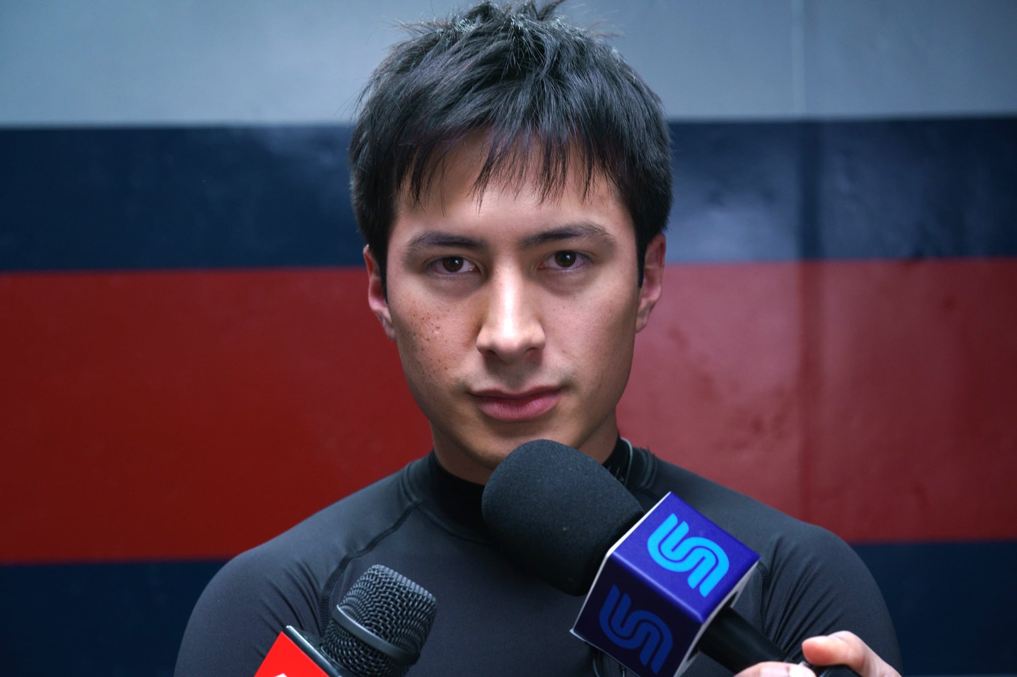 Hudson Williams as Shane Hollander in Heated Rivalry.