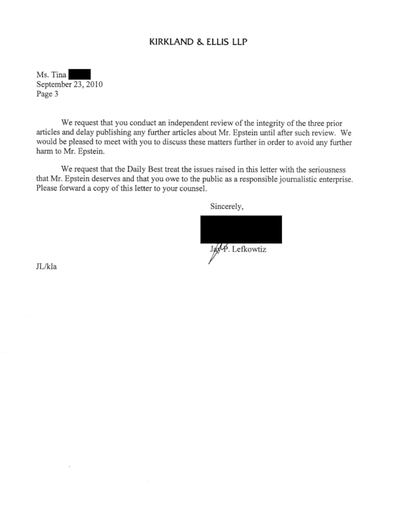 Kirkland & Ellis inquiry letter