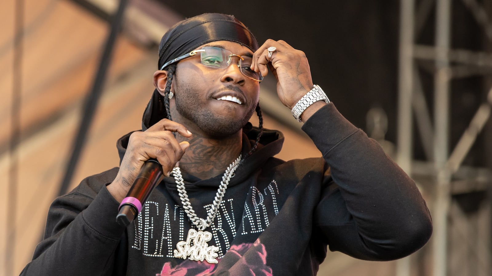 Pop Smoke performs during the Astroworld Festival at NRG Stadium on Nov. 9, 2019, in Houston, Texas.