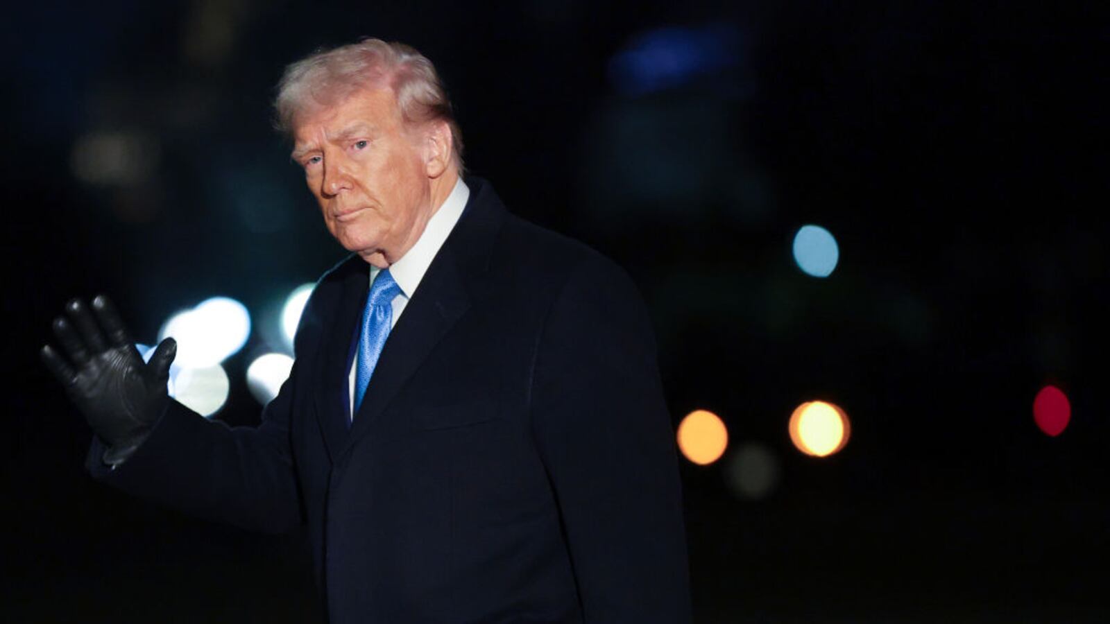 President Donald Trump returns to the White House on February 19, 2025 in Washington, DC.