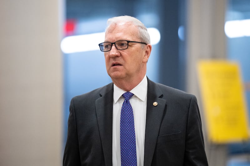 UNITED STATES - MAY 4: Sen. Kevin Cramer, R-N. Dak., walks through the Senate subway in the Capitol on Wednesday, May 4, 2022. (Bill Clark/CQ-Roll Call, Inc via Getty Images)