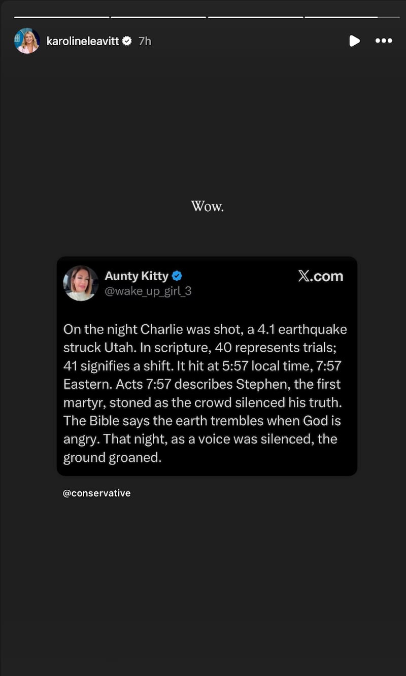 Karoline Leavitt Instagram story