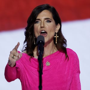 MILWAUKEE, WISCONSIN - JULY 17: U.S. Rep. Nancy Mace (R-SC) speaks on stage on the third day of the Republican National Convention at the Fiserv Forum on July 17, 2024 in Milwaukee, Wisconsin. Delegates, politicians, and the Republican faithful are in Milwaukee for the annual convention, concluding with former President Donald Trump accepting his party's presidential nomination. The RNC takes place from July 15-18. (Photo by Chip Somodevilla/Getty Images)