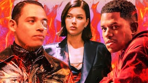 A photo illustration of Jeremy Pope, Anthony Ramos, and Jess Alexander.