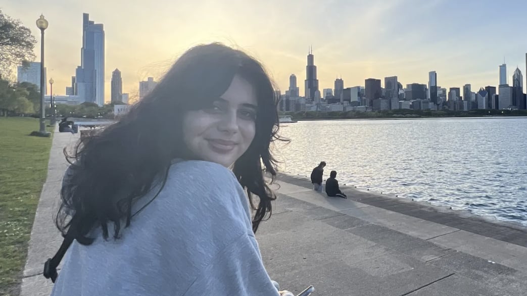 Katie Abraham sits by Lake Michigan in Chicago. Her detah in January has been used by DHS.