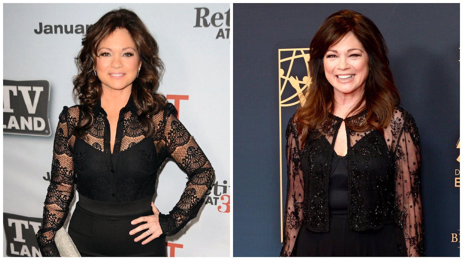 Actress Valerie Bertinelli in 2011 and 2024.