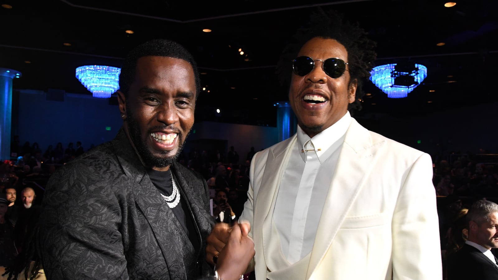 BEVERLY HILLS, CALIFORNIA - JANUARY 25: (L-R) Sean 'Diddy' Combs and Jay-Z attend the Pre-GRAMMY Gala and GRAMMY Salute to Industry Icons Honoring Sean "Diddy" Combs on January 25, 2020 in Beverly Hills, California. (Photo by Kevin Mazur/Getty Images for The Recording Academy)