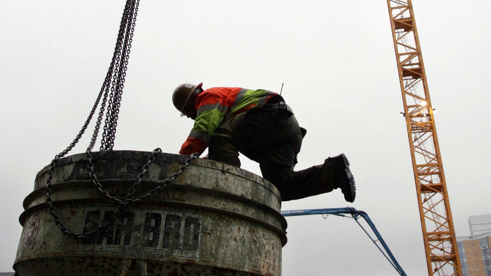 An industrial cement mixer