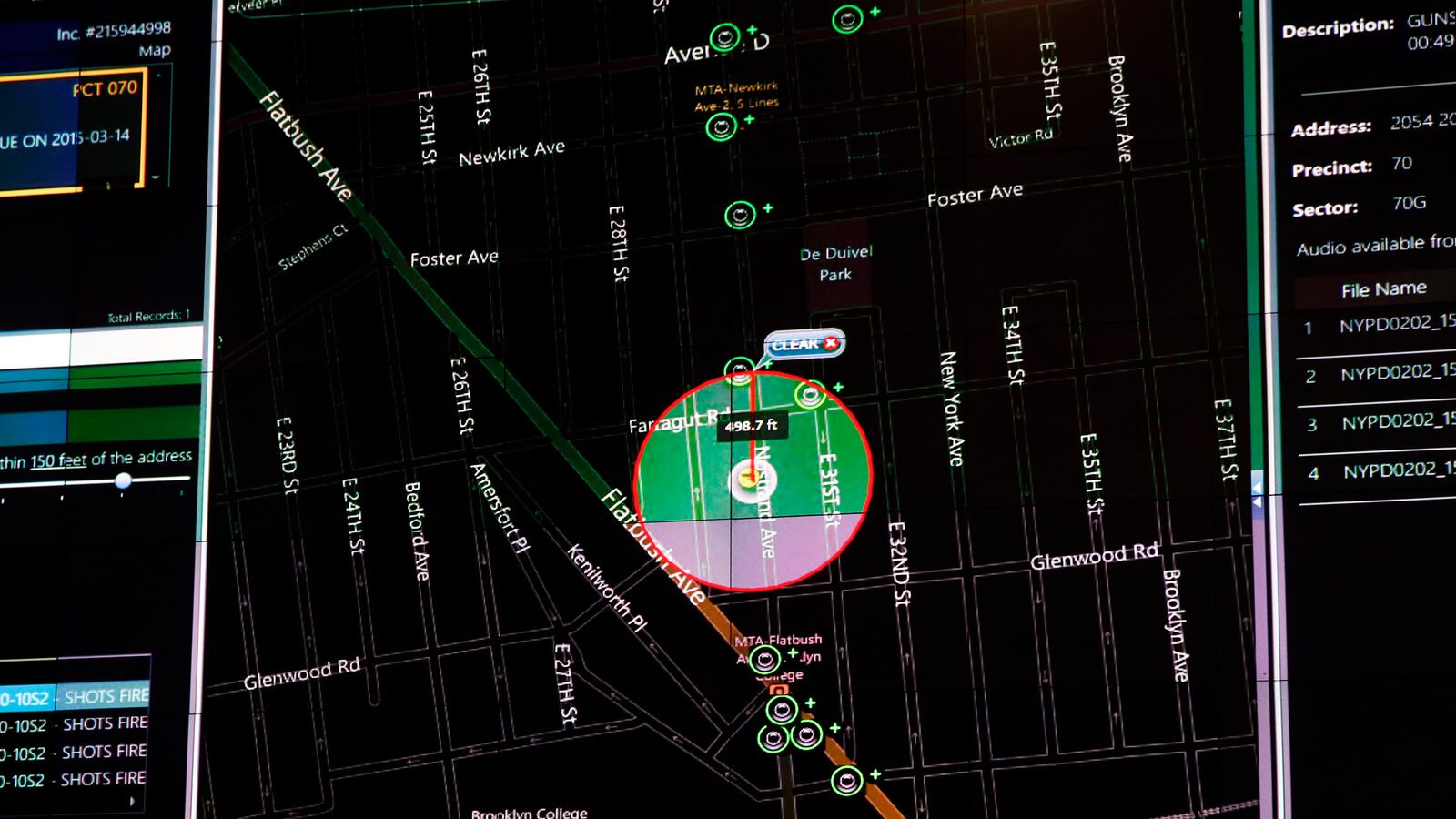 A display of the NYPD ShotSpotter gunfire-detection system is seen in New York March 16, 2015.
