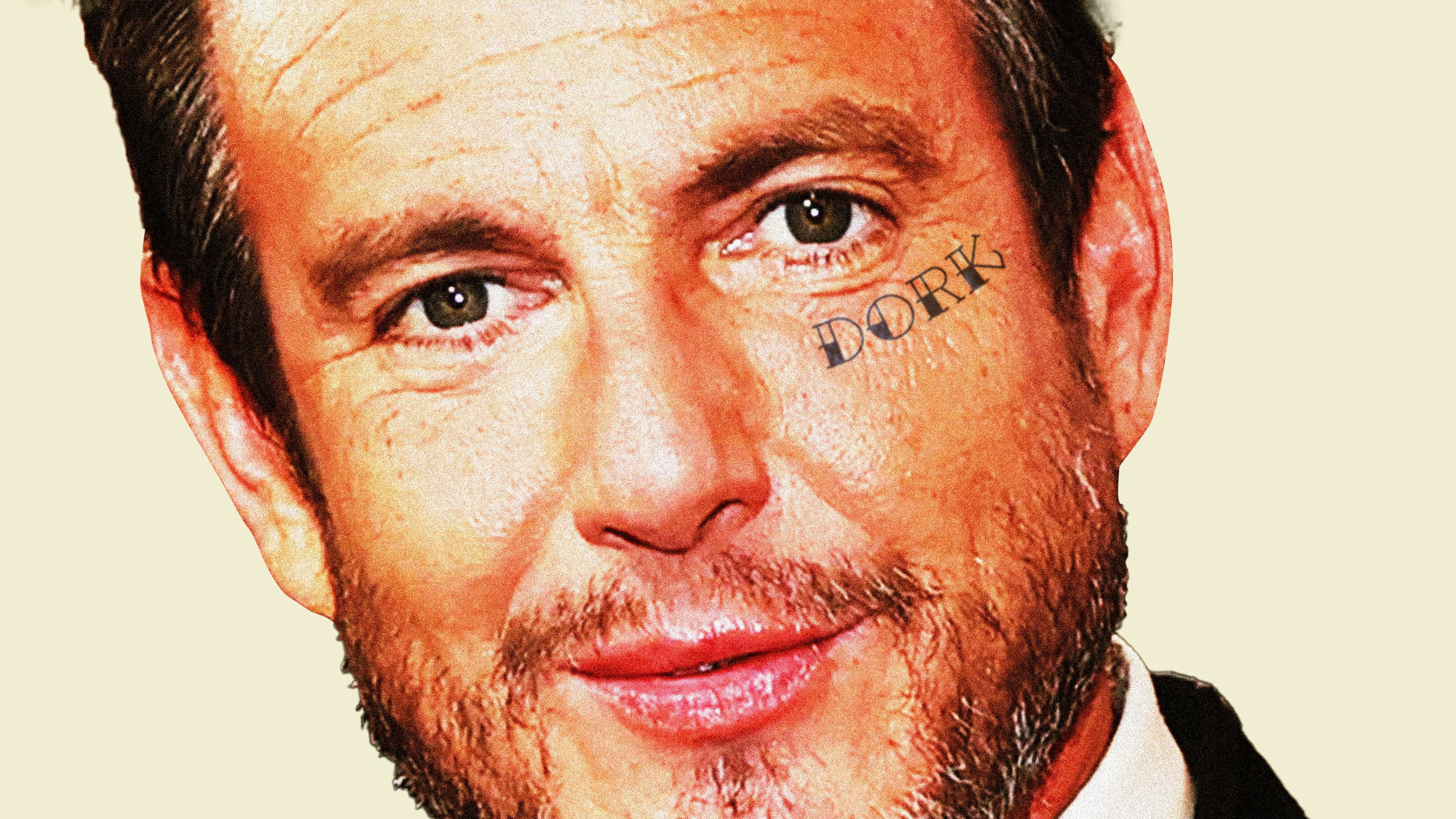 Will Arnett with "dork" tattooed below his eye
