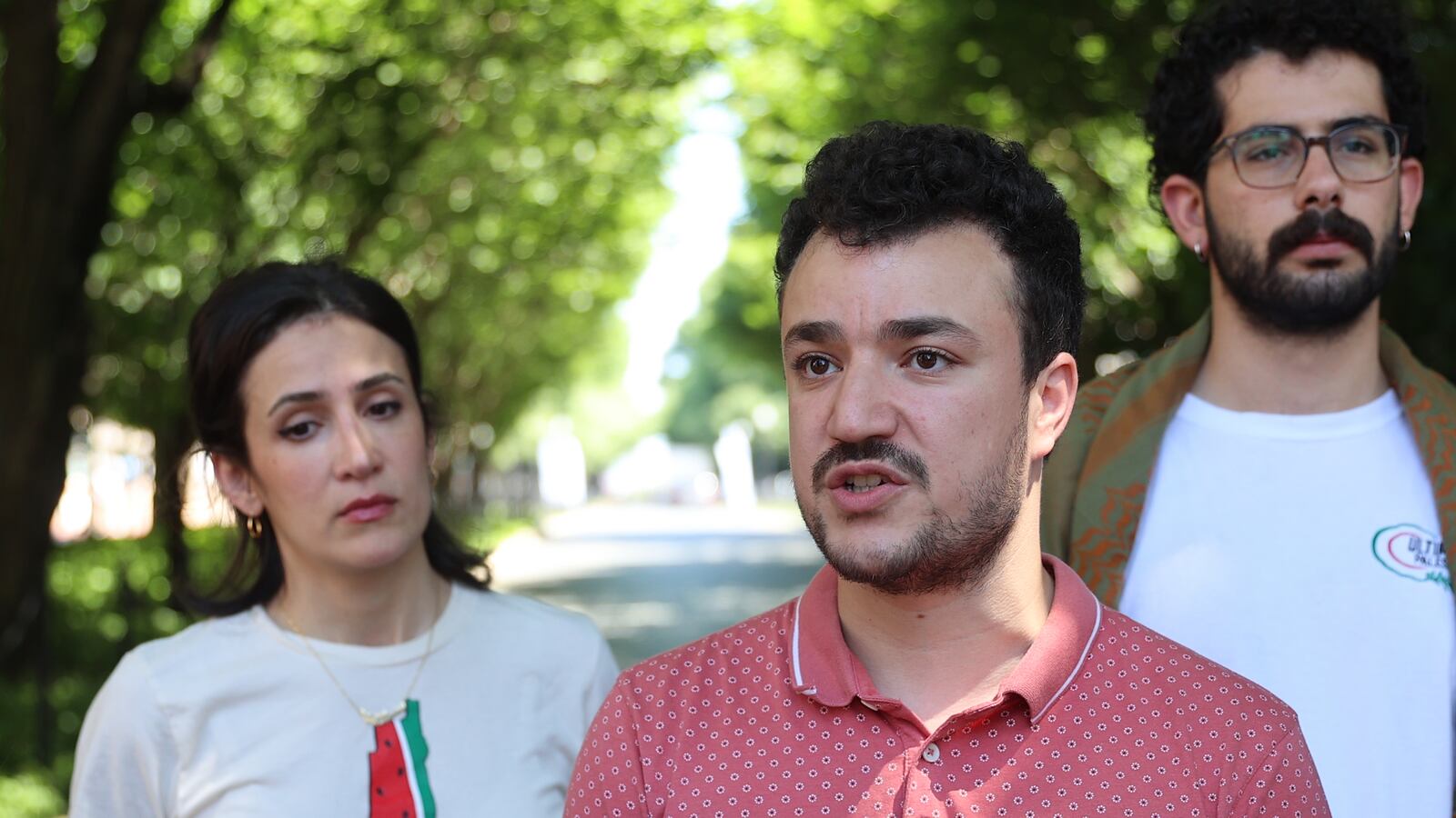 NEW YORK, UNITED STATES - JUNE 01: Columbia University student Mahmoud Khalil talks to the press during the press briefing organized by Pro-Palestinian protesters who set up a new encampment at Columbia University's Morningside Heights campus on Friday evening, in New York City, United States on June 01, 2024. (Photo by Selcuk Acar/Anadolu via Getty Images)