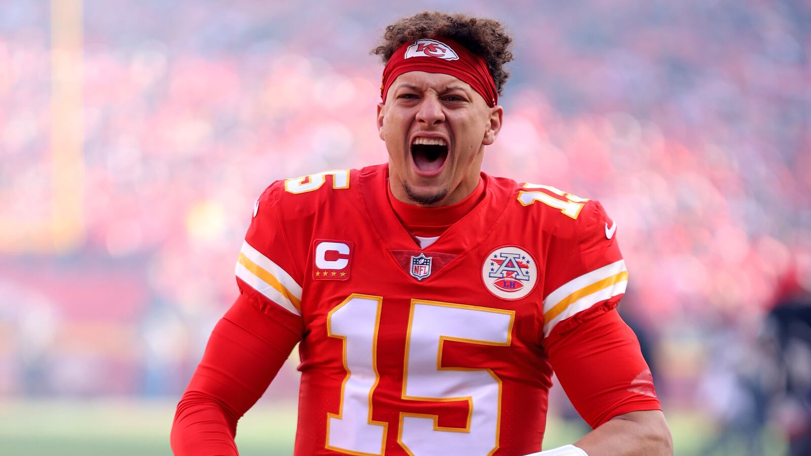 Quarterback Patrick Mahomes #15 of the Kansas City Chiefs