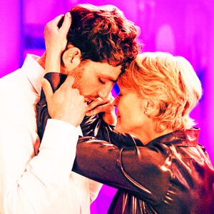 A photo illustration of Robin Wright and Laurie Davidson in The Girlfriend.