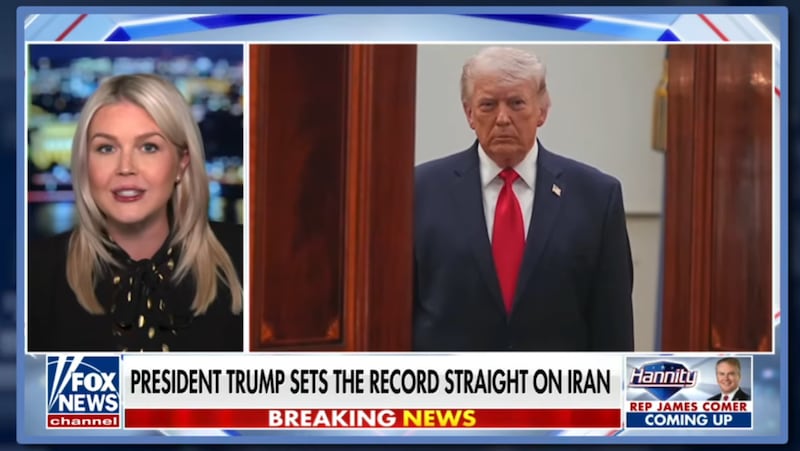 Jimmy Kimmel Live!, clip of Karoline Leavitt defending Trump on Fox News.