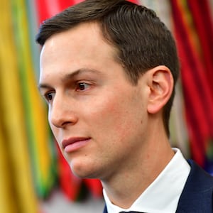 Jared Kushner attends a meeting at the White House.