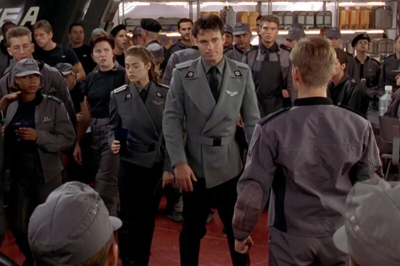 Denise Richards and Patrick Muldoon in “Starship Troopers”