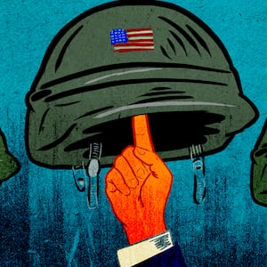 American troop, Donald Trump hand illustration