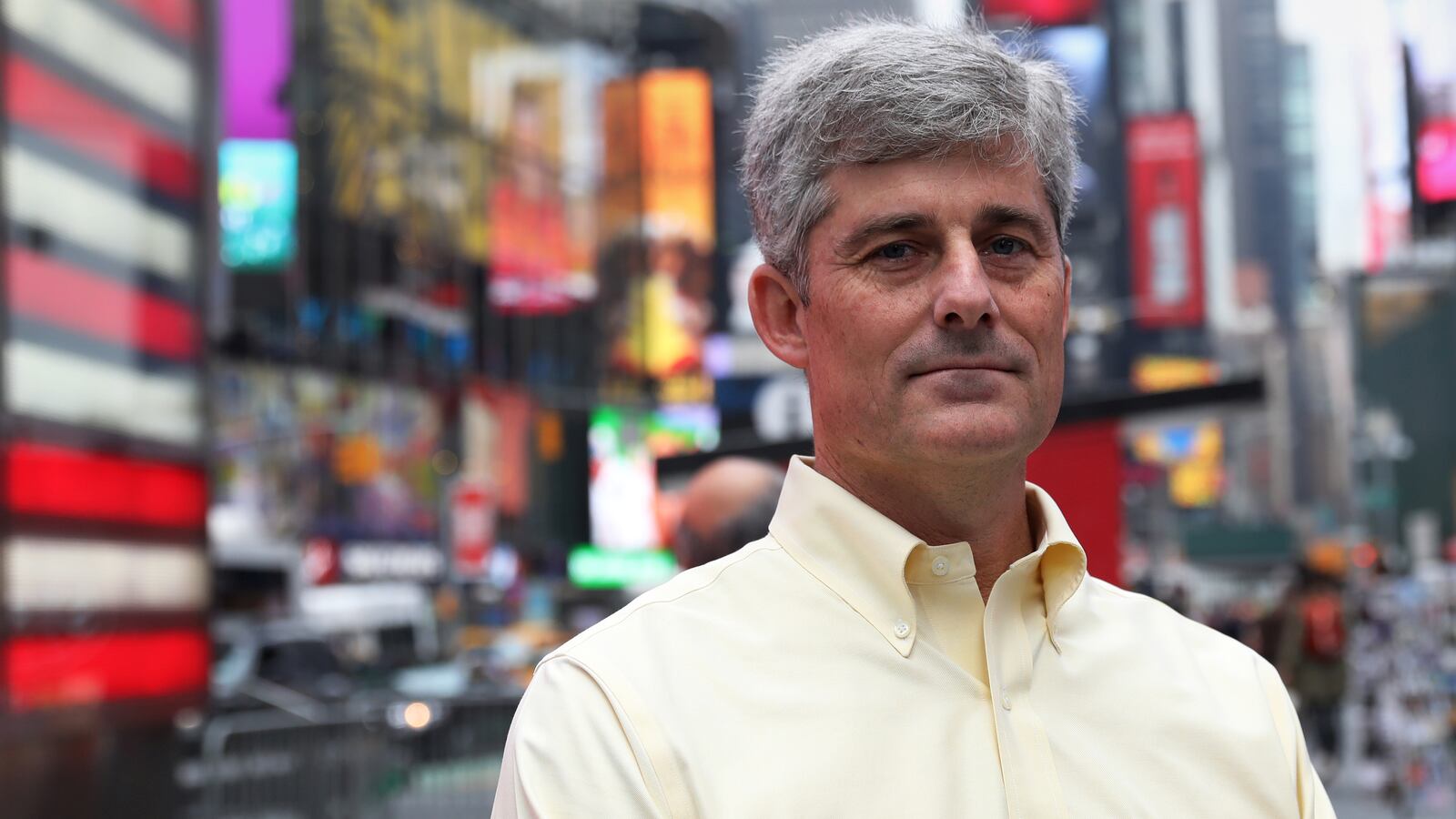 Stockton Rush, CEO of OceanGate and pilot of the Titan submersible that imploded in June en route to the Titanic wreckage site, poses for a headshot in Times Square.