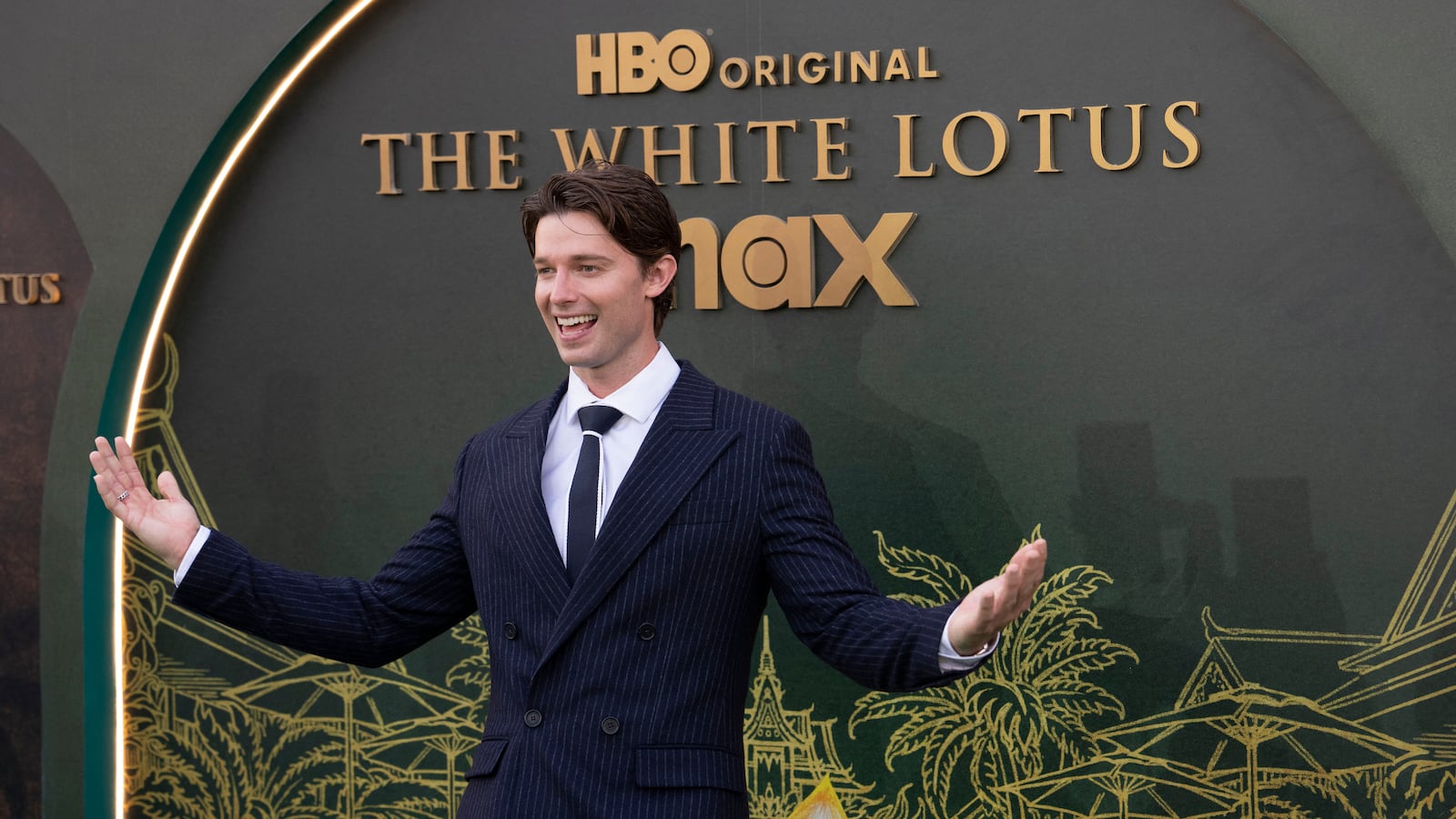 Patrick Schwarzenegger attends the season three premiere of HBO's "The White Lotus"