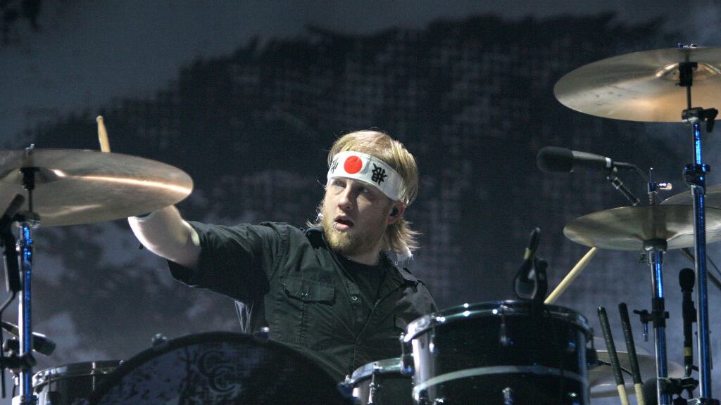 Drummer Bob Bryar of My Chemical Romance performs in concert at the Tweeter Center in Camden New Jersey in 2007.