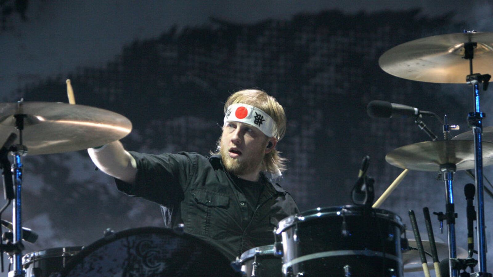 Drummer Bob Bryar of My Chemical Romance performs in concert at the Tweeter Center in Camden New Jersey in 2007.