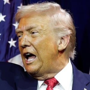 WASHINGTON, DC - JANUARY 06: U.S. President Donald Trump departs after speaking during a House Republican retreat at The John F. Kennedy Center for the Performing Arts on January 06, 2026 in Washington, DC. House Republicans will discuss their 2026 legislative agenda at the meeting. (Photo by Alex Wong/Getty Images)