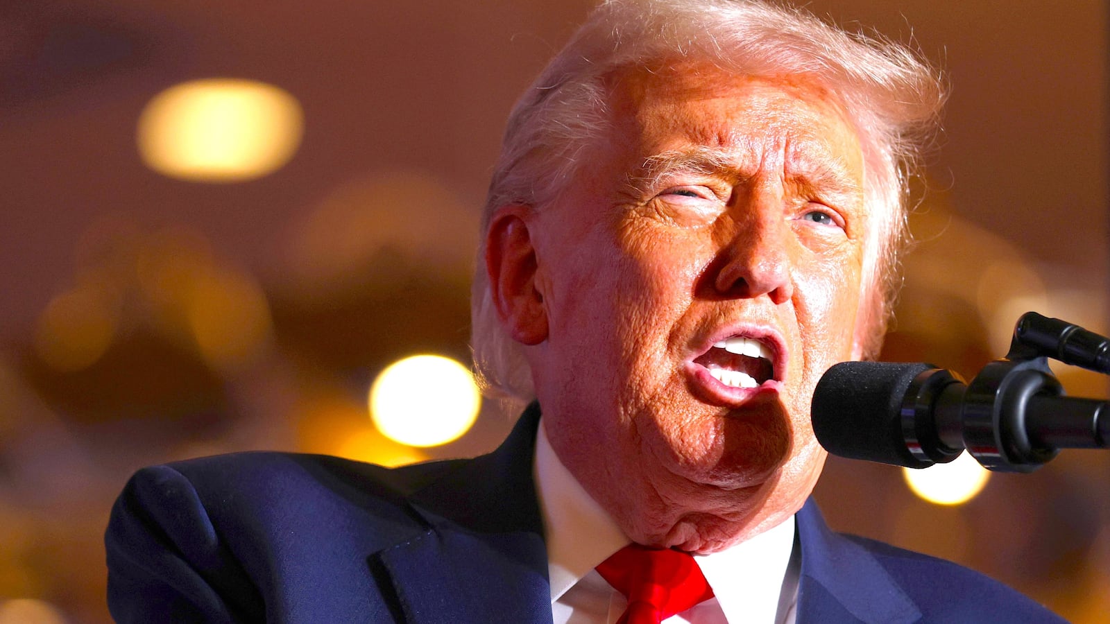 Donald Trump delivers remarks during an event at Mount Airy Casino Resort on December 9, 2025 in Mount Pocono, Pennsylvania.