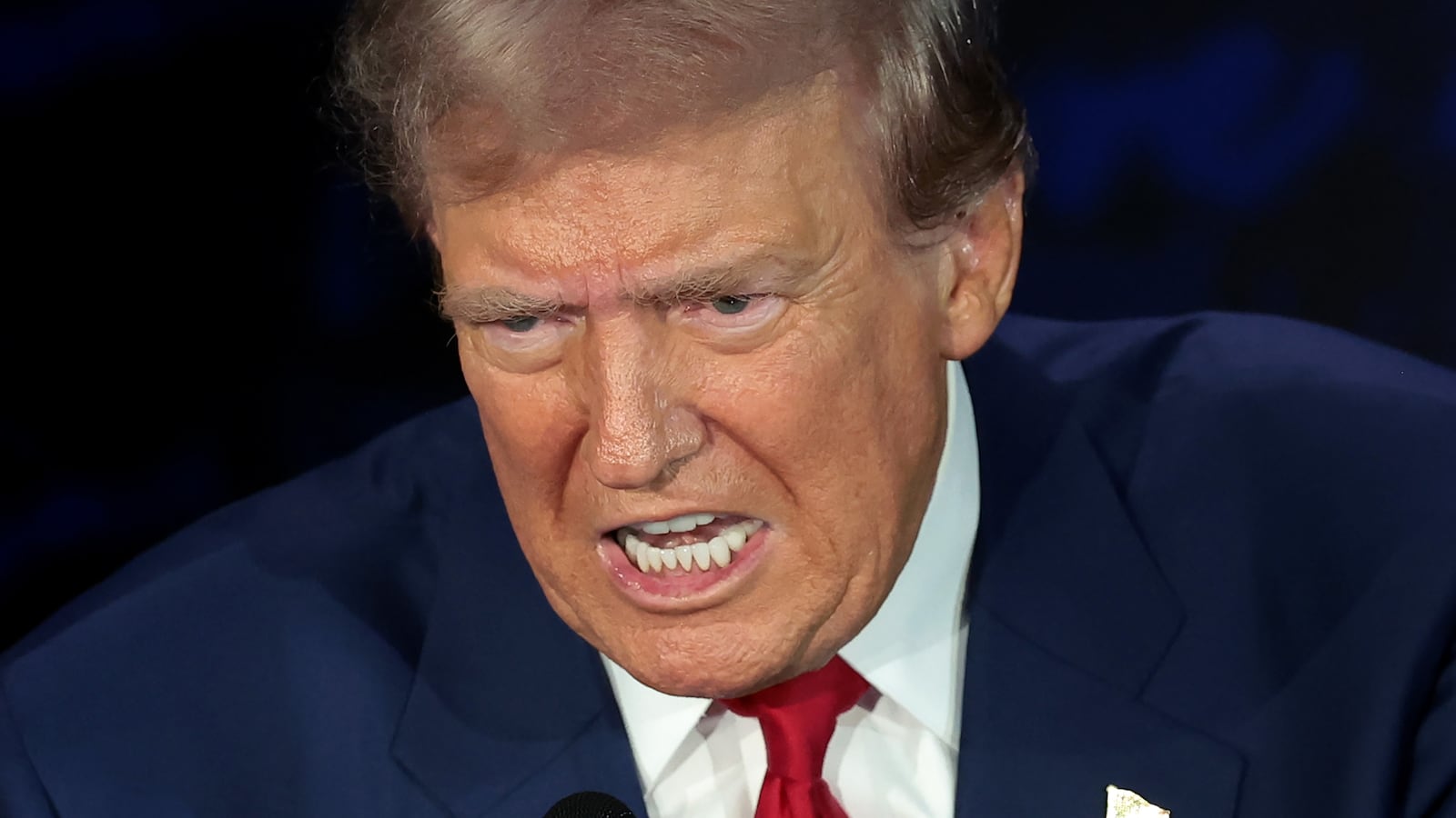 Donald Trump during the presidential election campaign at The National Constitution Center on September 10, 2024 in Philadelphia, Pennsylvania.
