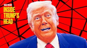 A photo illo illustration of Donald Trump for Inside Trump's Head Podcast.