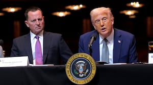 President Donald Trump leads a board meeting at the John F. Kennedy Center for the Performing Arts o