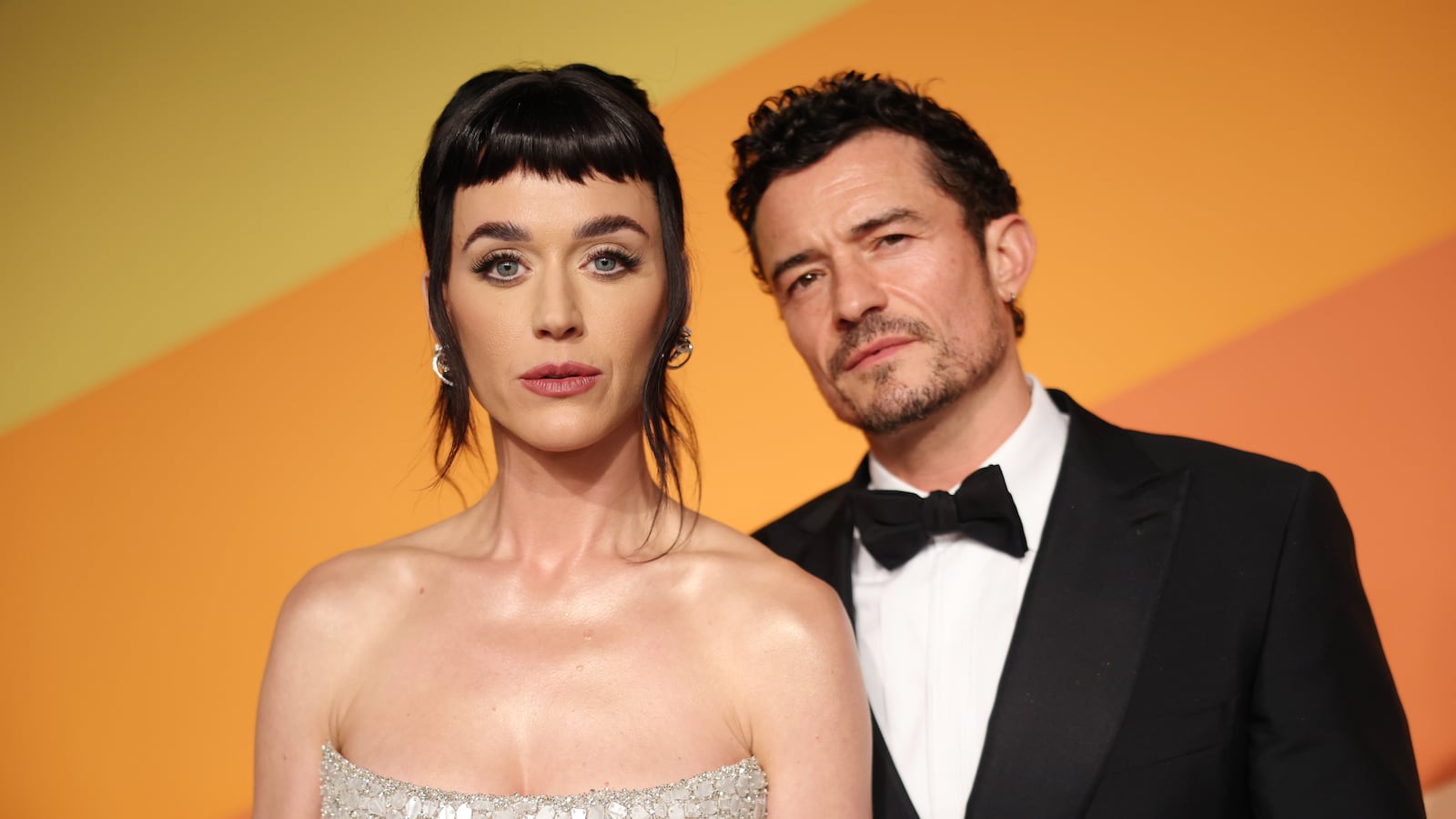 BEVERLY HILLS, CALIFORNIA - MARCH 02: (L-R) Katy Perry and Orlando Bloom attend the 2025 Vanity Fair Oscar Party Hosted By Radhika Jones at Wallis Annenberg Center for the Performing Arts on March 02, 2025 in Beverly Hills, California. (Photo by Phillip Faraone/VF25/Getty Images for Vanity Fair)
