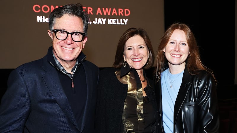 Stephen Colbert, Evie Colbert and Madeline Colbert