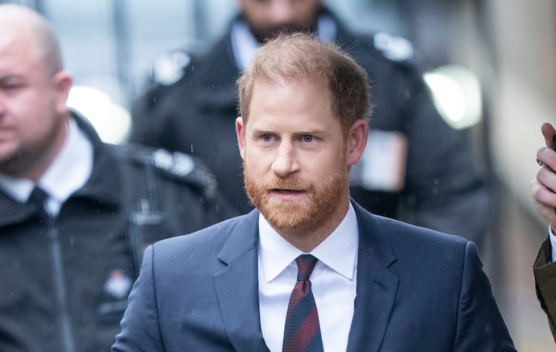 Prince Harry, Duke of Sussex arrives during a court case against Associated Newspapers Ltd at The Royal Courts of Justice on Jan. 21, 2026 in London, England.