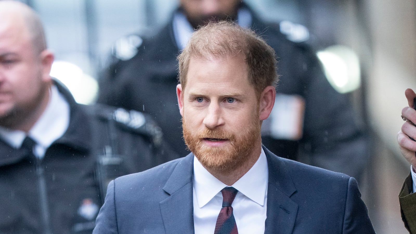 Prince Harry, Duke of Sussex arrives during a court case against Associated Newspapers Ltd at The Royal Courts of Justice on Jan. 21, 2026 in London, England.