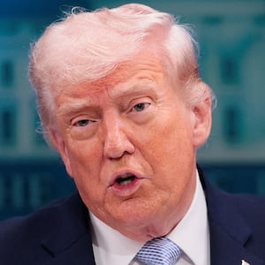 President Donald Trump holds a press conference