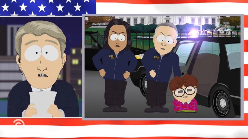 South Park episode showing Kyle's cousin being arrested by the FBI.