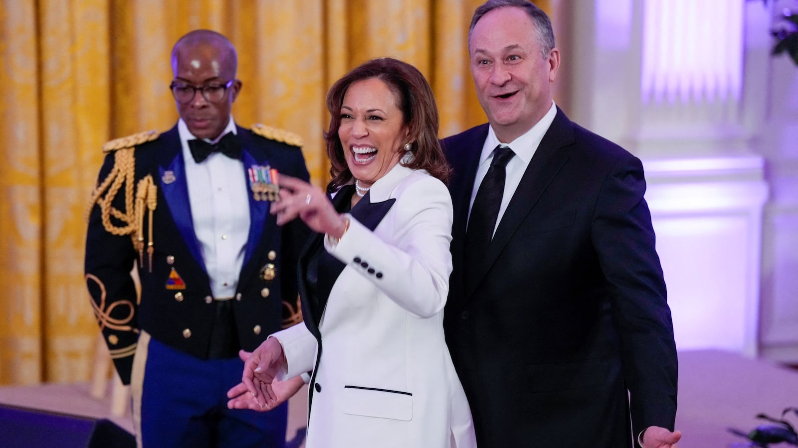 U.S. Vice President Kamala Harris and her husband Doug Emhoff attend an event at the White House in Washington, D.C. on February 11, 2023.