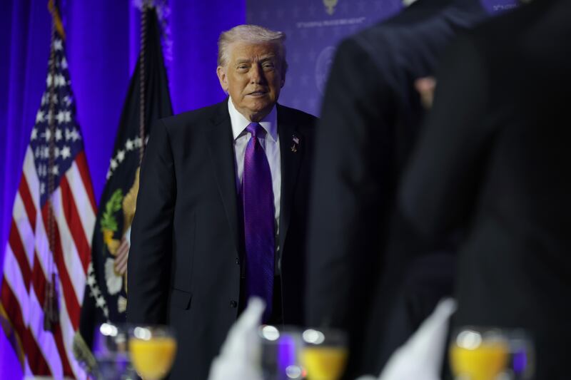 U.S. President Donald Trump attends the 74th annual National Prayer Breakfast at the Washington Hilton.