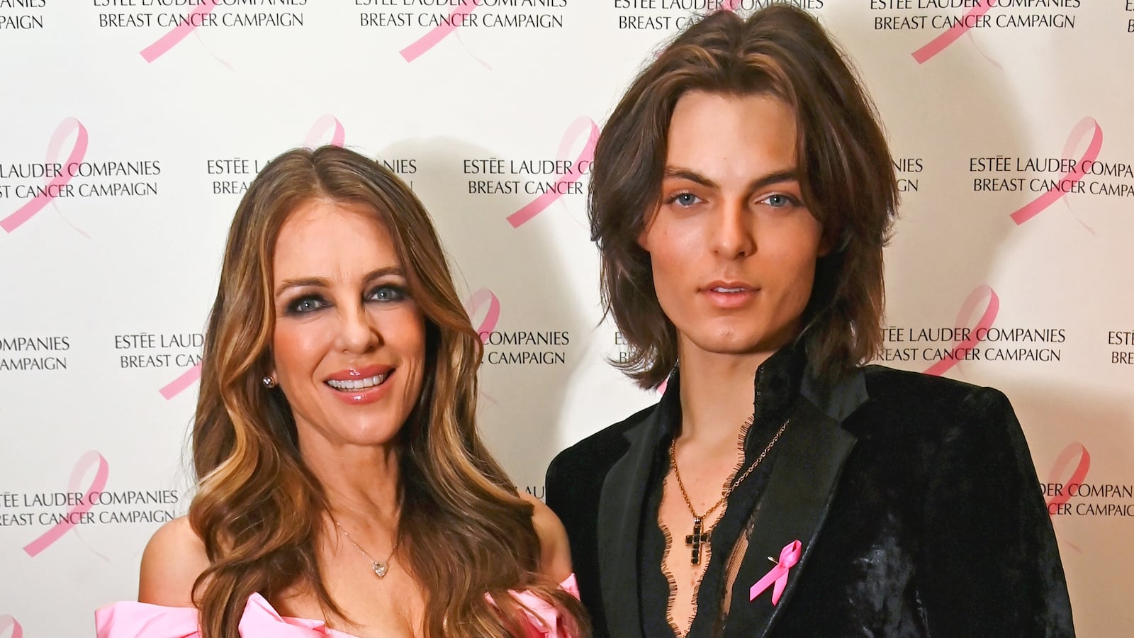 LONDON, ENGLAND - OCTOBER 20: Elizabeth Hurley and Damian Hurley attend The Estee Lauder Companies Breast Cancer Campaign Pink Ribbon Dinner at NIJ on October 20, 2025 in London, England. (Photo by Dave Benett/Getty Images for The Este Lauder Companies' UK&I Breast Cancer Campaign)