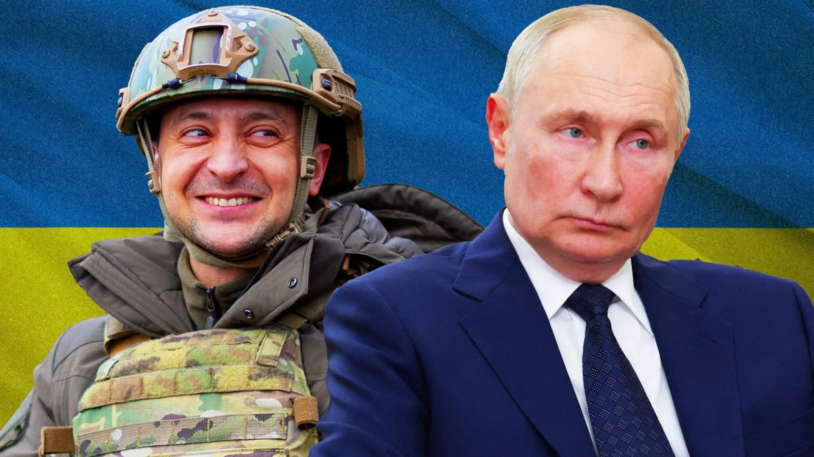 Illustration of Vladimir Putin and Volodymyr Zelensky